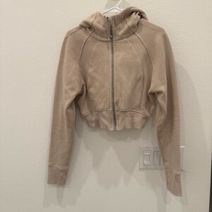 lululemon athletica Tan Cropped Hoodie